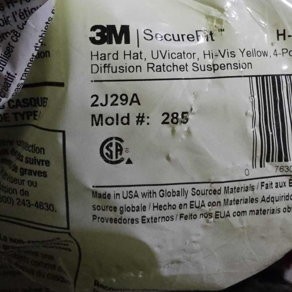 3M SecureFit Hard Hat in Hi-Vis Yellow